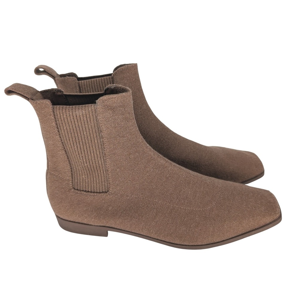 VIVAIA Ryan Pro Classic Chelsea Ankle Boots 40 Brown Knit Square Toe Flat Earthy
